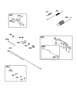 Controls Group Diagram and Parts List for 389447-1215-E1  Briggs and Stratton Engine